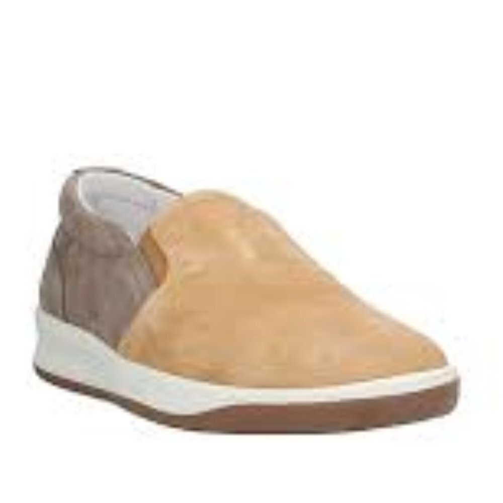 ELEVENTY Suede Slip-On Sneakers 2 tone gray beige 44